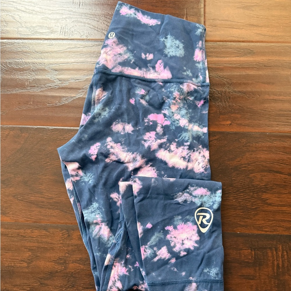 lululemon athletica  Tie-Dye Leggings - Navy with Pink & Gray-RocknRoll Running